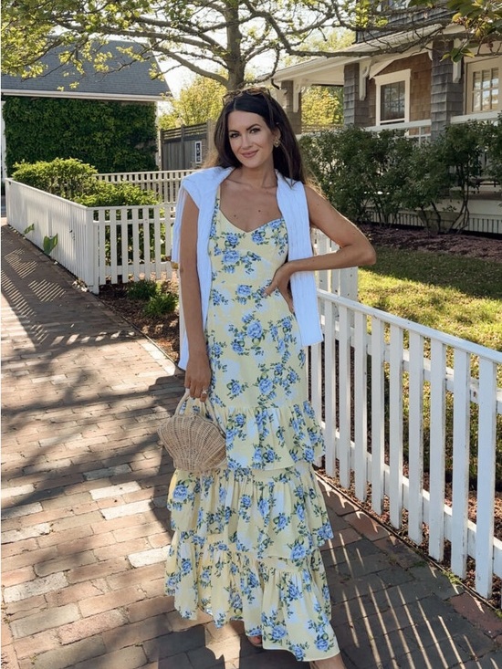 Abercrombie & Fitch Dresses & Skirts - Abercrombie & Fitch Drama Ruffle Tiered Gown Pastel Yellow Floral